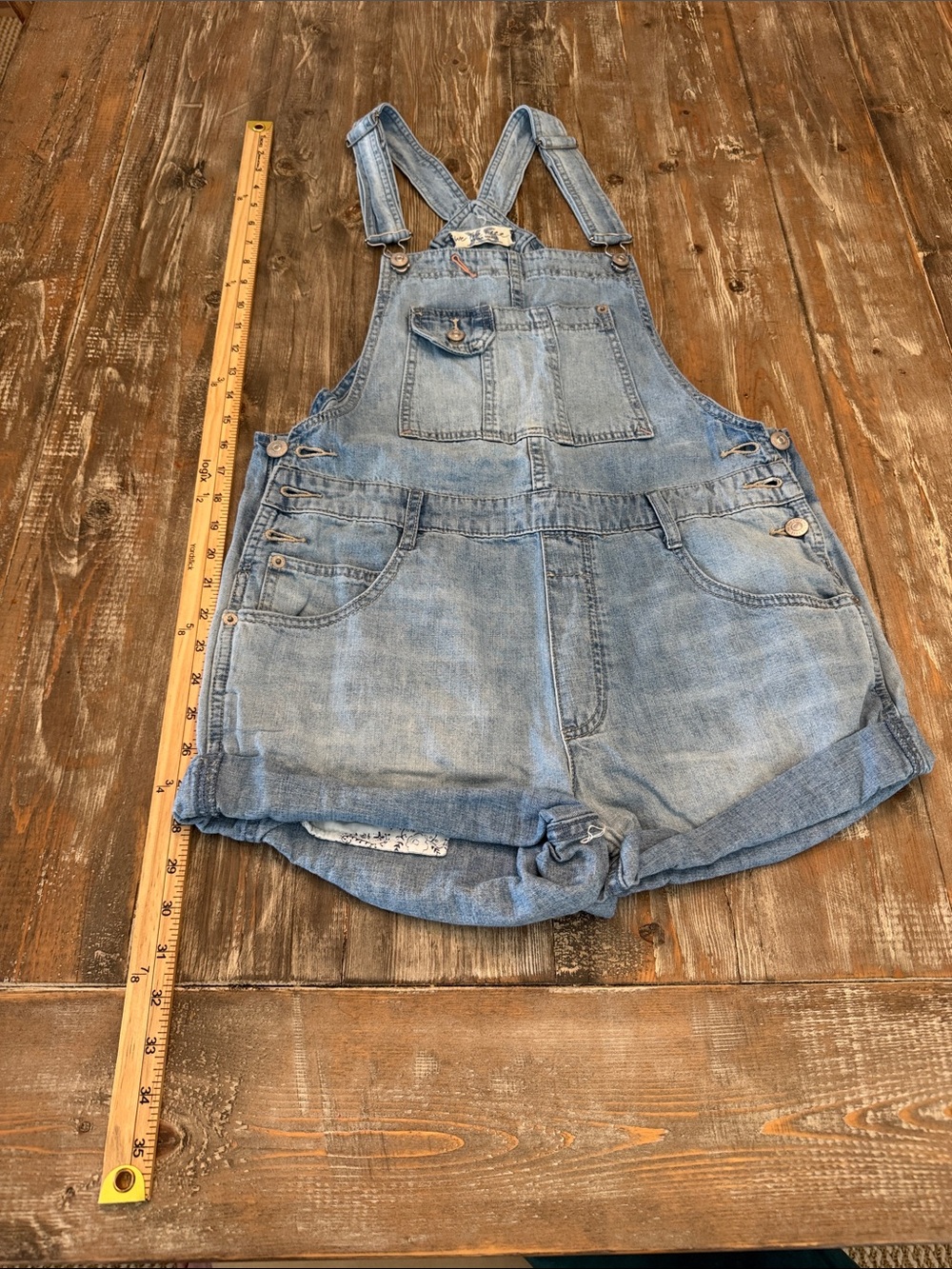 Light Wash Denim Short Overalls - We The Free